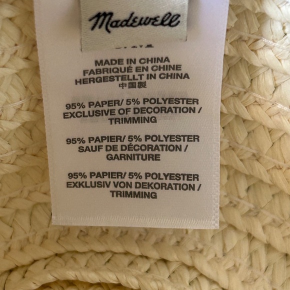 Madewell White Straw Hat with Tan Band - Picture 8 of 10